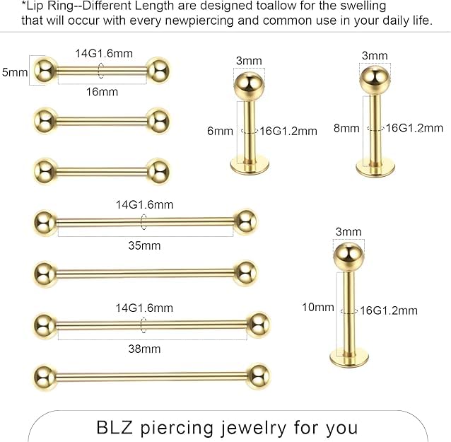 Joyas de perforación Xpircn, 55 piezas, con opciones para calibres variados.