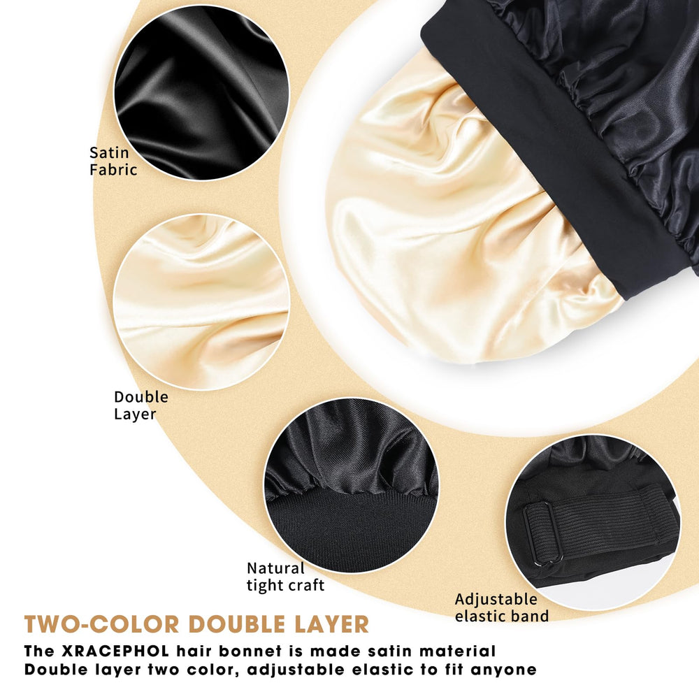 XRACEPHOL bonete con ajuste elástico para talla cómoda y estable durante la noche