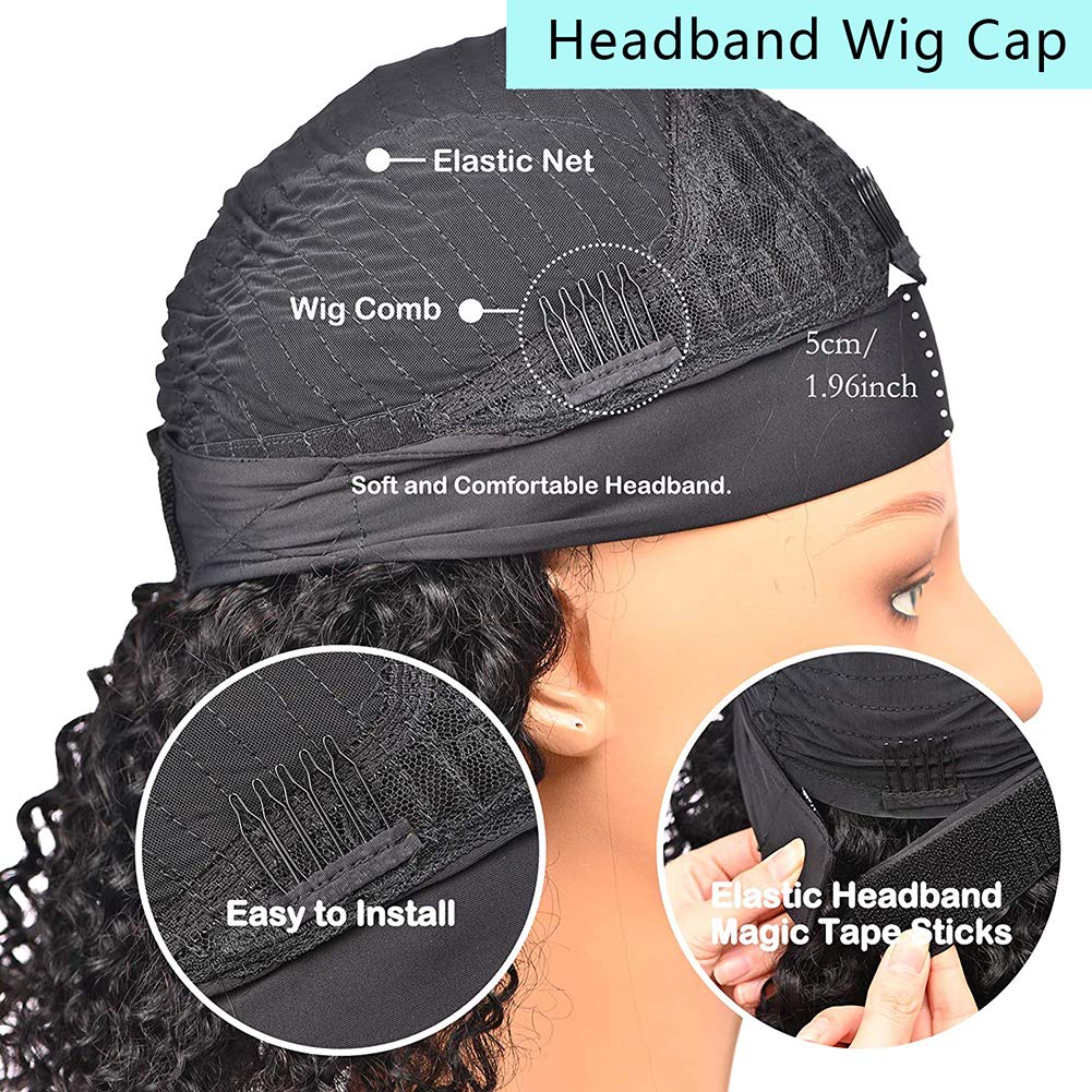 XSY Bandana con pelo humano, tela Ice Silk suave y fresca