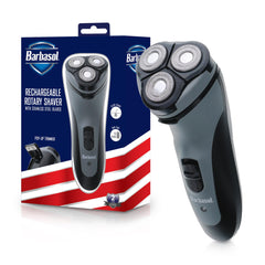 XTREME Barbasol afeitadora rotativa con cuchillas de acero inoxidable para un afeitado preciso.