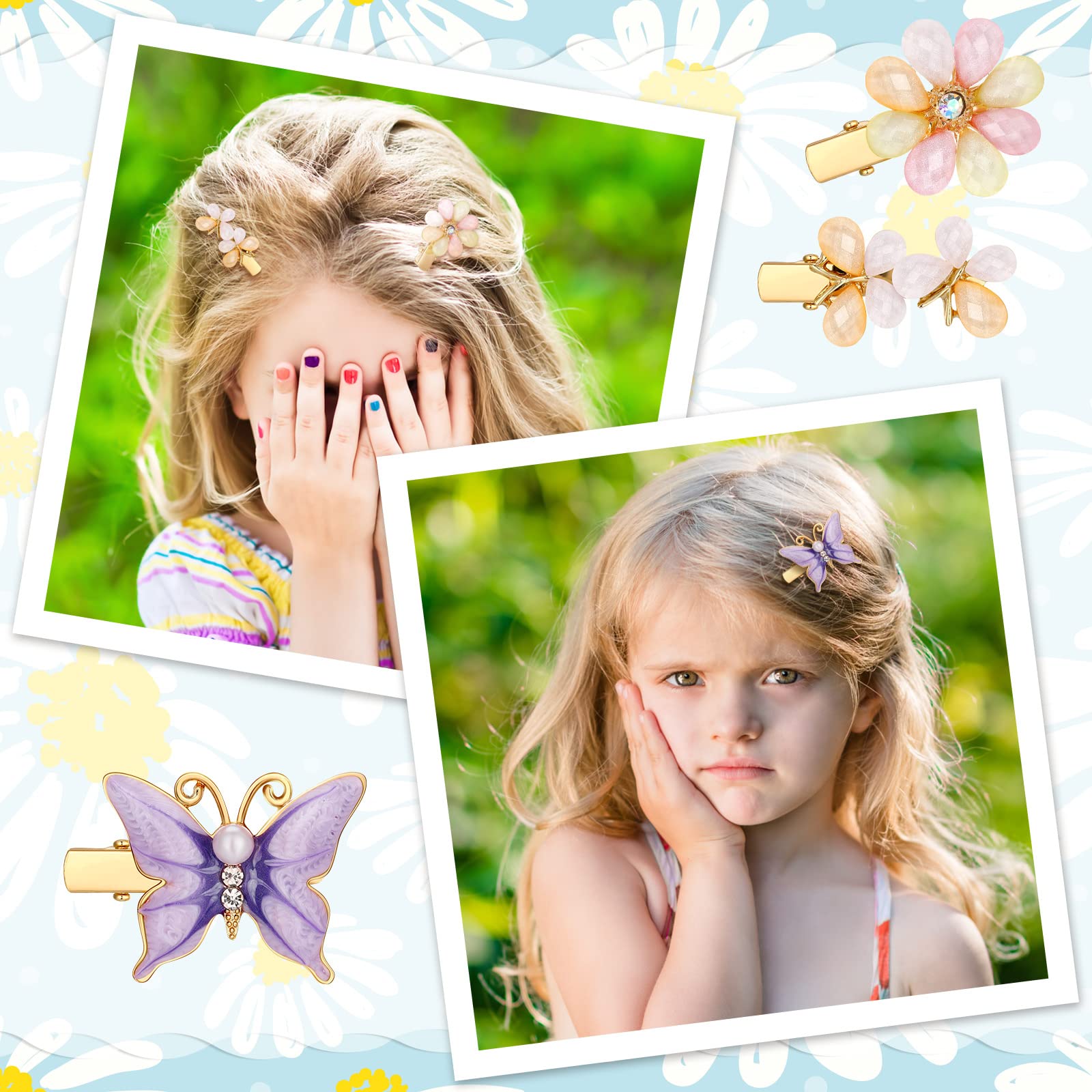 Pinza para cabello XunYee flor cristal brillante