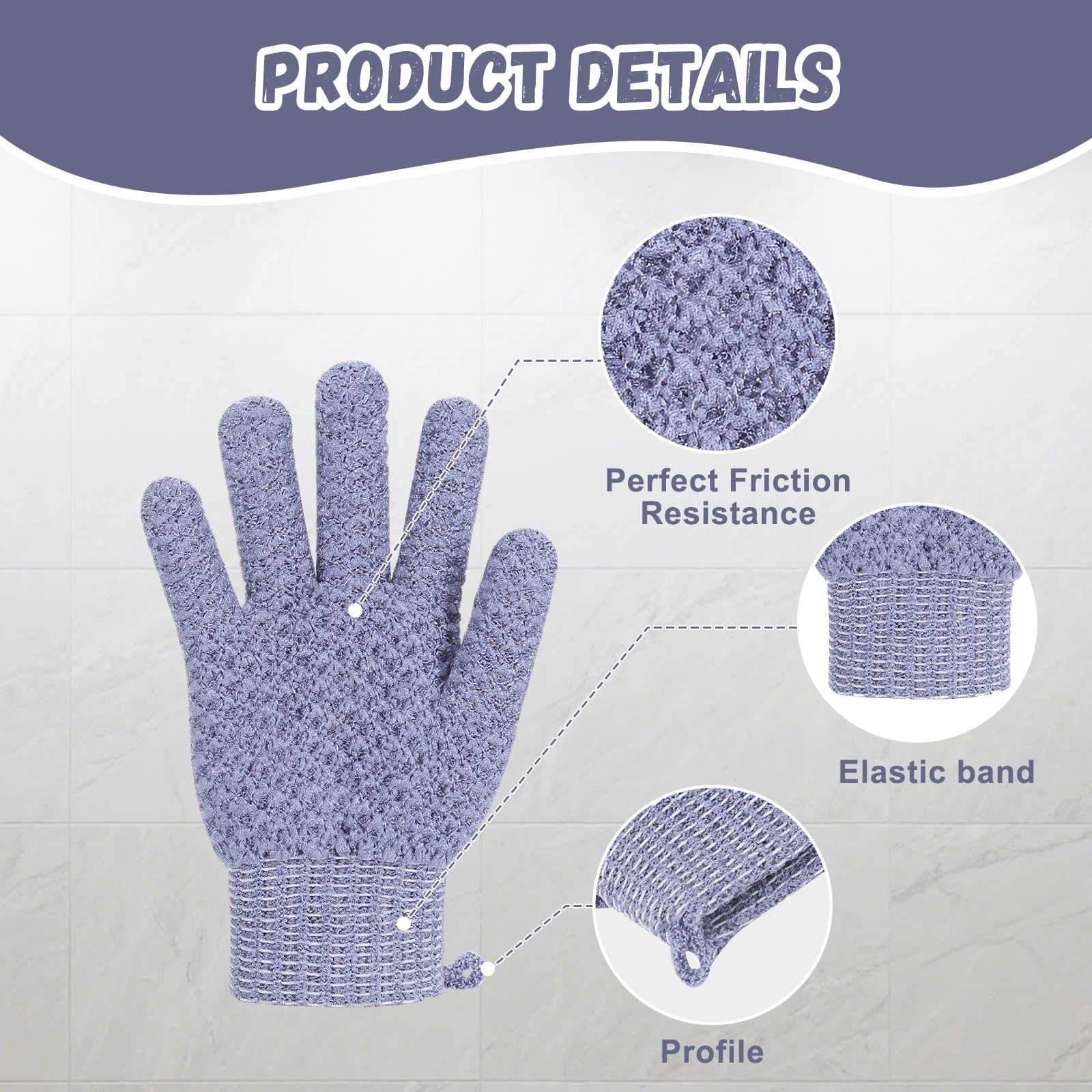 Guantes exfoliantes xvxvttxvv para cuello, hombros y pies