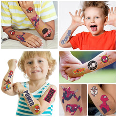 XYLL Spiderman tatuaje temporal en hoja, resistente al agua para juegos.
