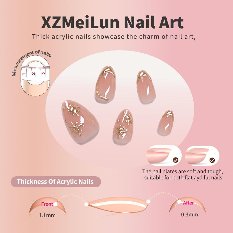 Kit XZMeiLun de uñas con pegamento jelly para reutilizar y pegar fácilmente.