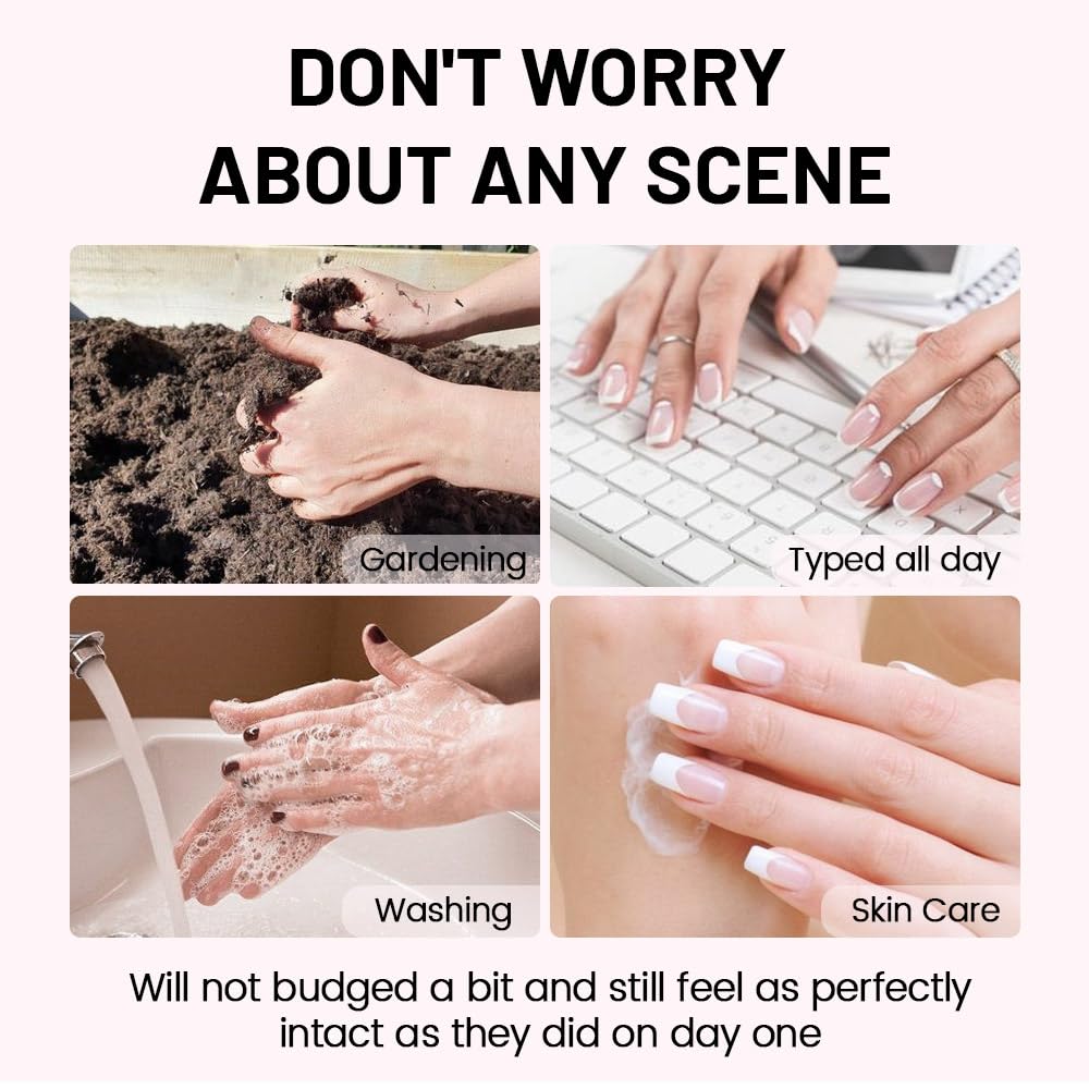 XZMeiLun Uñas postizas almendra ligeras, confort durante todo el día