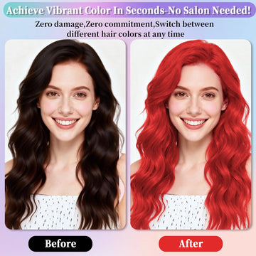 Yabacado spray rojo para cabello, aplicación rápida para cambios de color instantáneos.