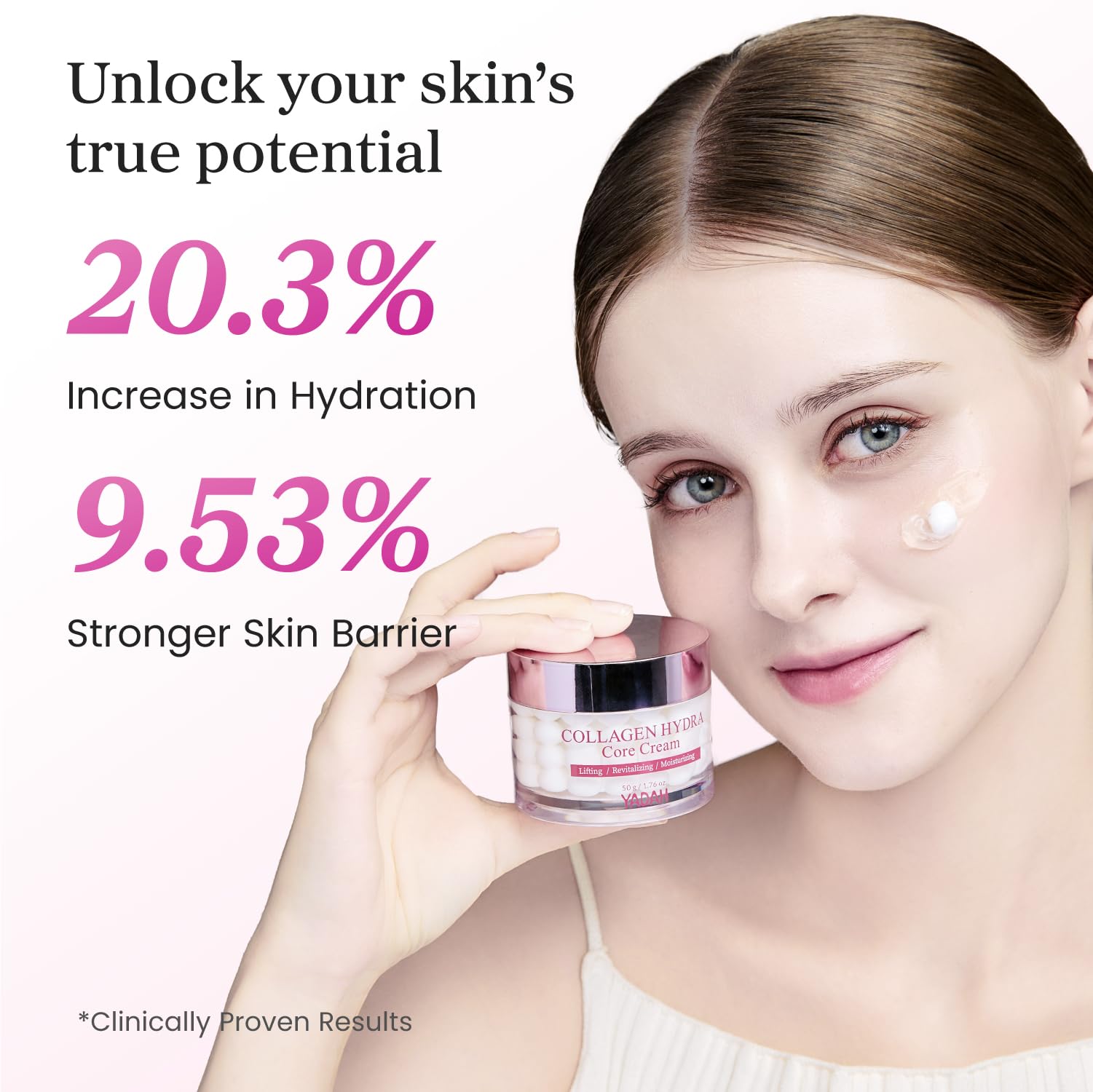 YADAH Collagen Hydra Core Cream, ceramidas y madecassoside, barrera cutánea equilibrada