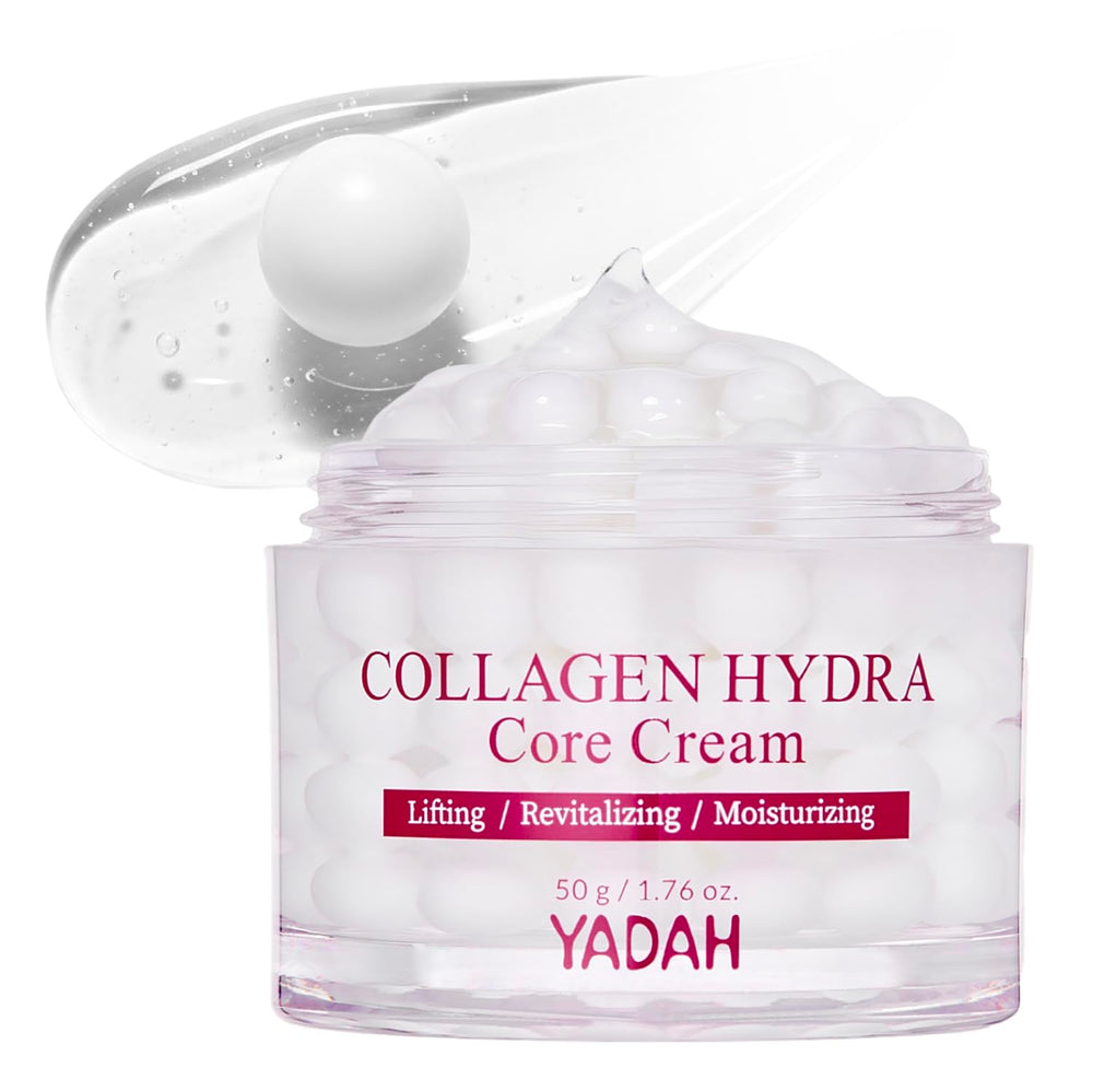 YADAH Collagen Hydra Core Cream, envase de crema, hidratación profunda para piel sensible