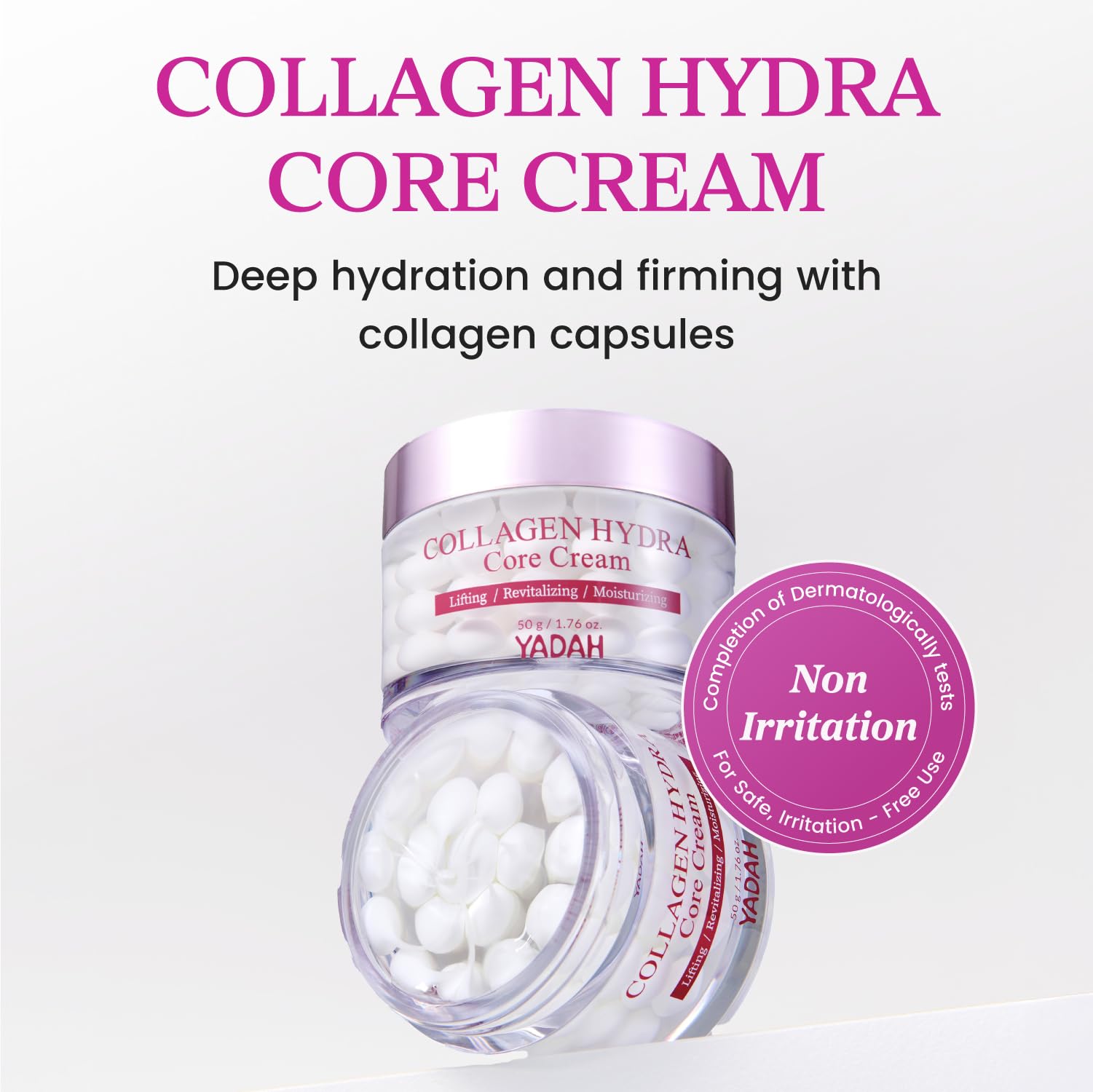YADAH Collagen Hydra Core Cream, textura suave, sensación ligera para uso diario