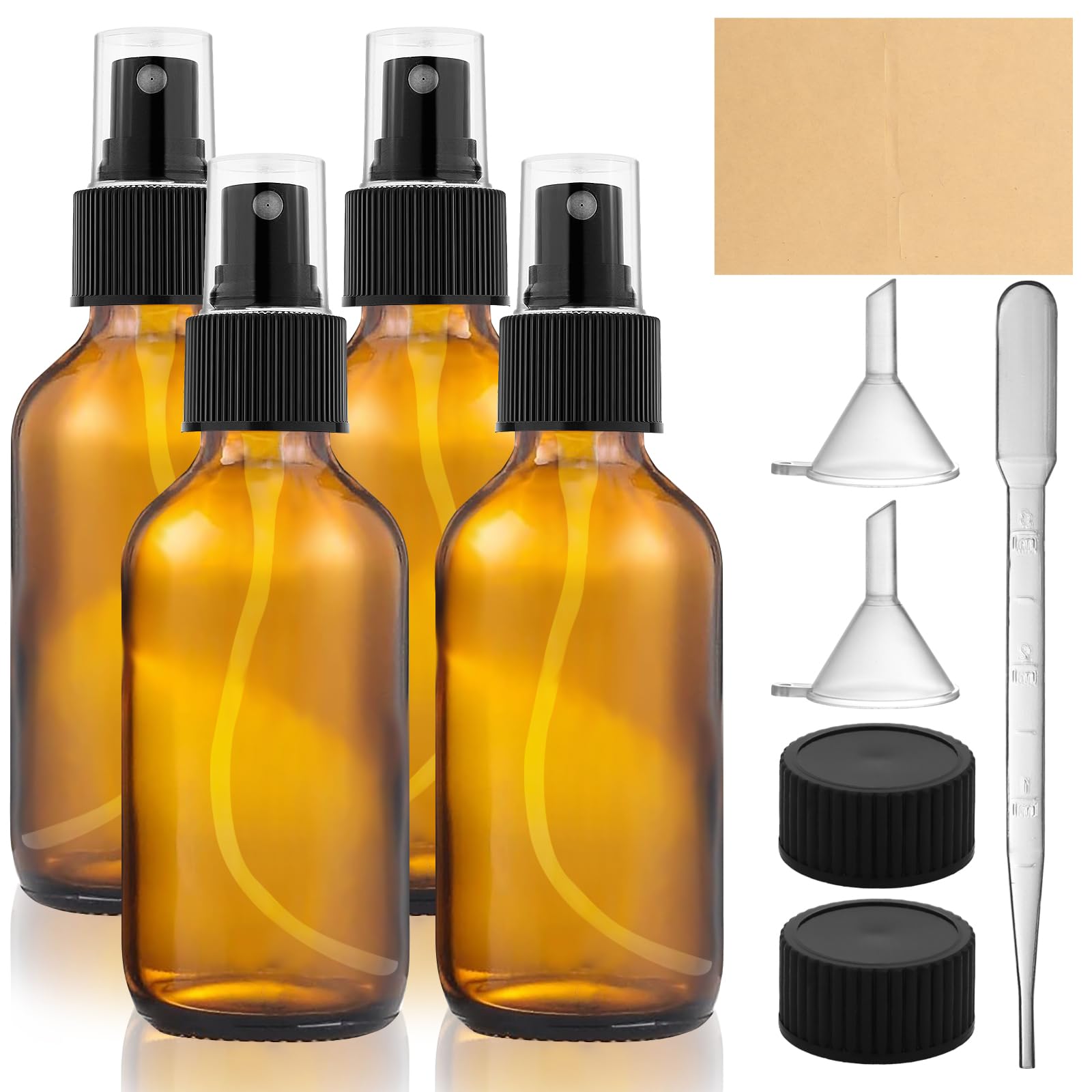 Botellas de vidrio Yadream de 2 oz en un pack de 4 para viajar con estilo.