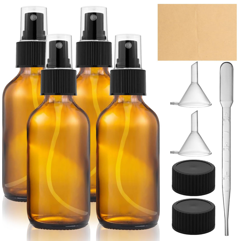 Botellas de vidrio Yadream de 2 oz en un pack de 4 para viajar con estilo.