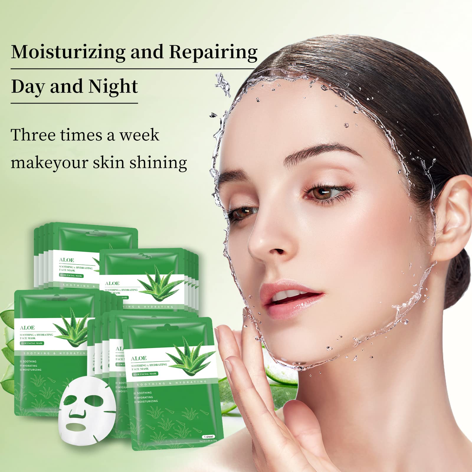 Ingredientes de la mascarilla: aloe vera, té verde, ácido hialurónico y urea para cuidado suave.