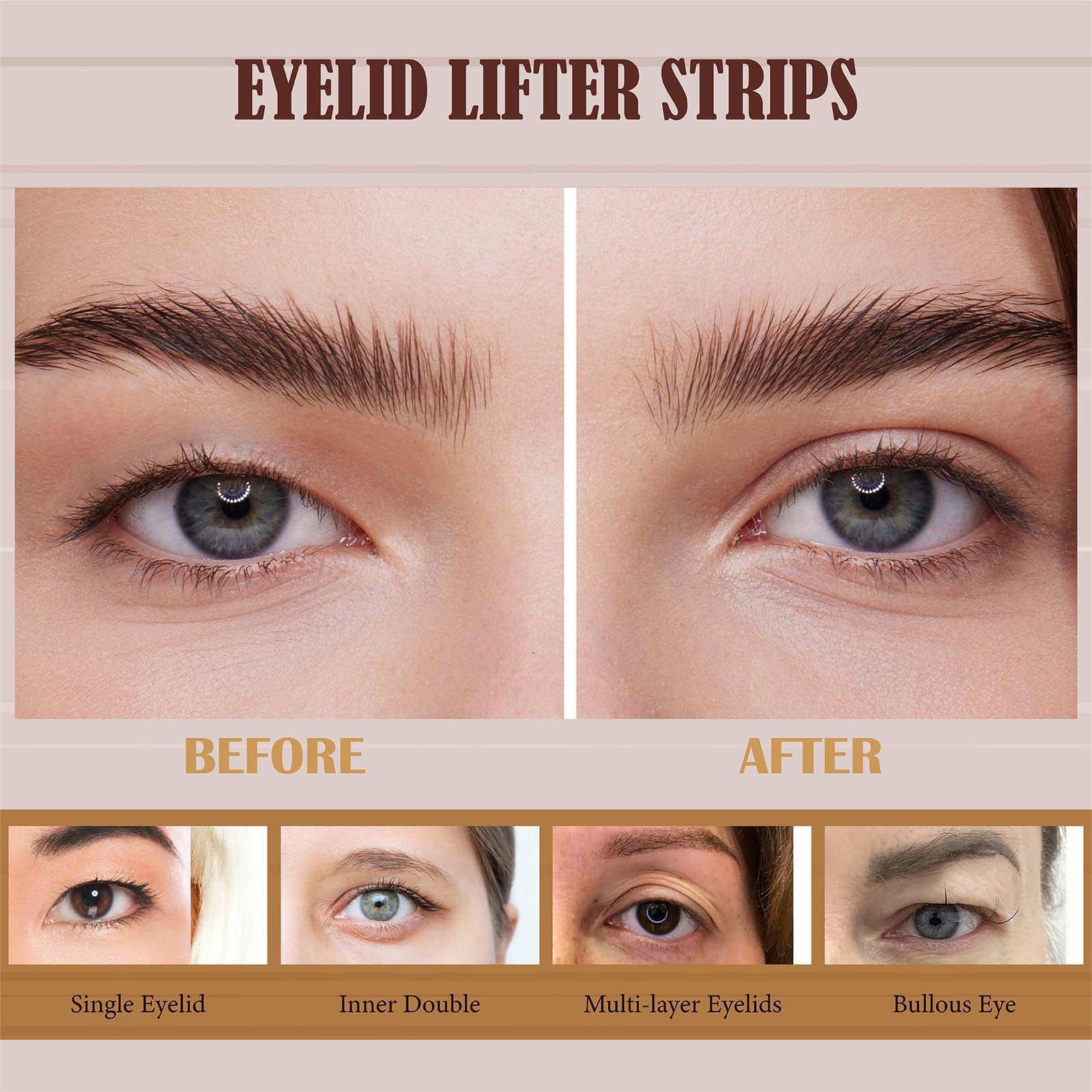YAGUVI eyelid tape blends with makeup for seamless finish.
