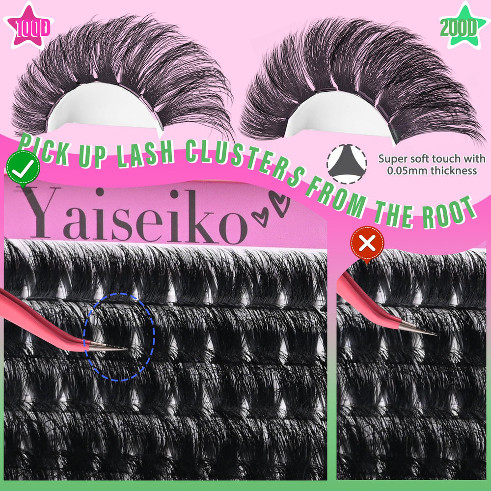 Yaiseiko fibras naturales cluster 0,05 mm para aspecto suave