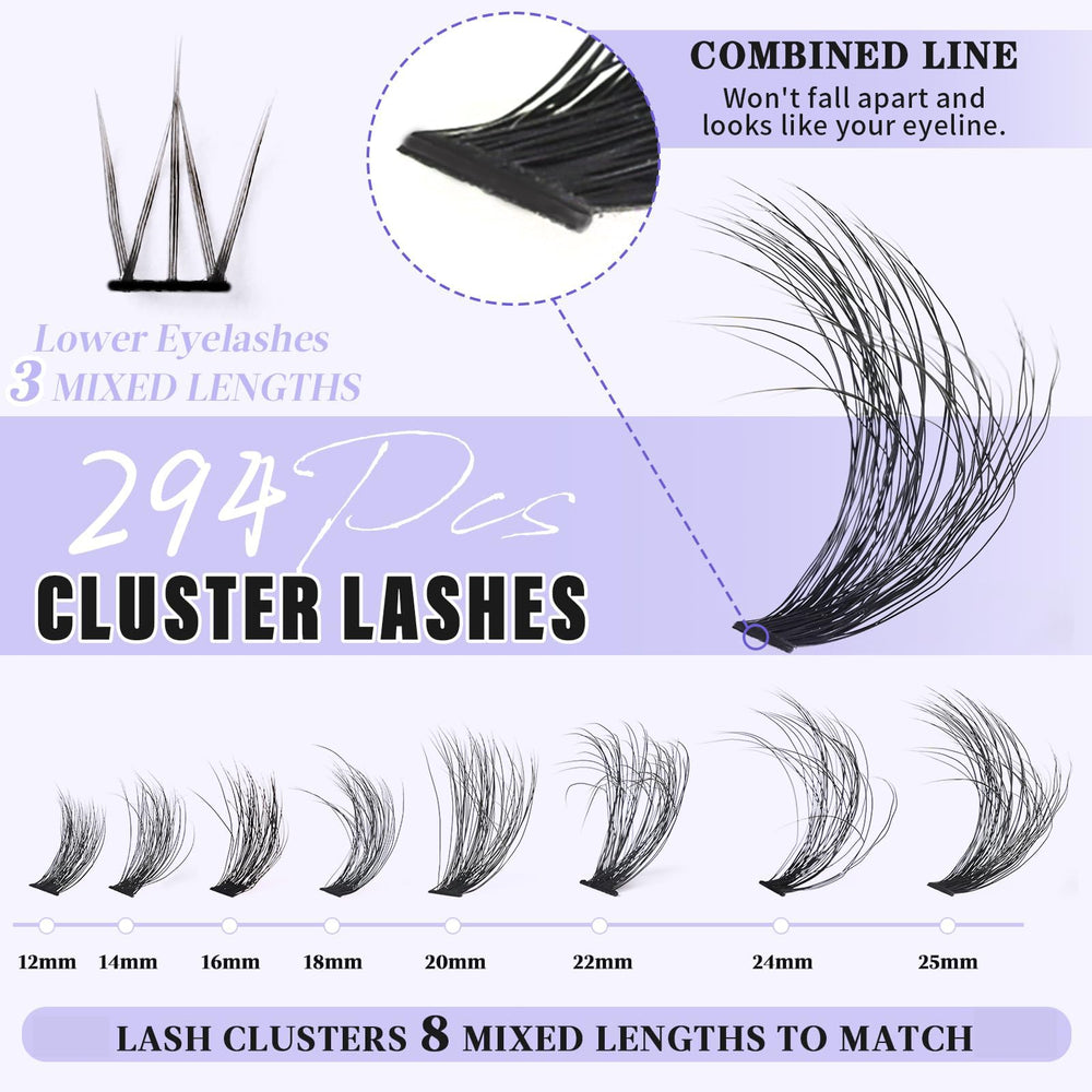 Yaiseiko pestañas inferiores 5-7 mm para completar la apariencia.