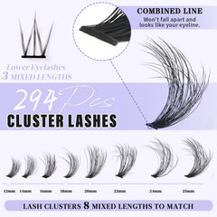 Yaiseiko pestañas inferiores 5-7 mm para completar la apariencia.