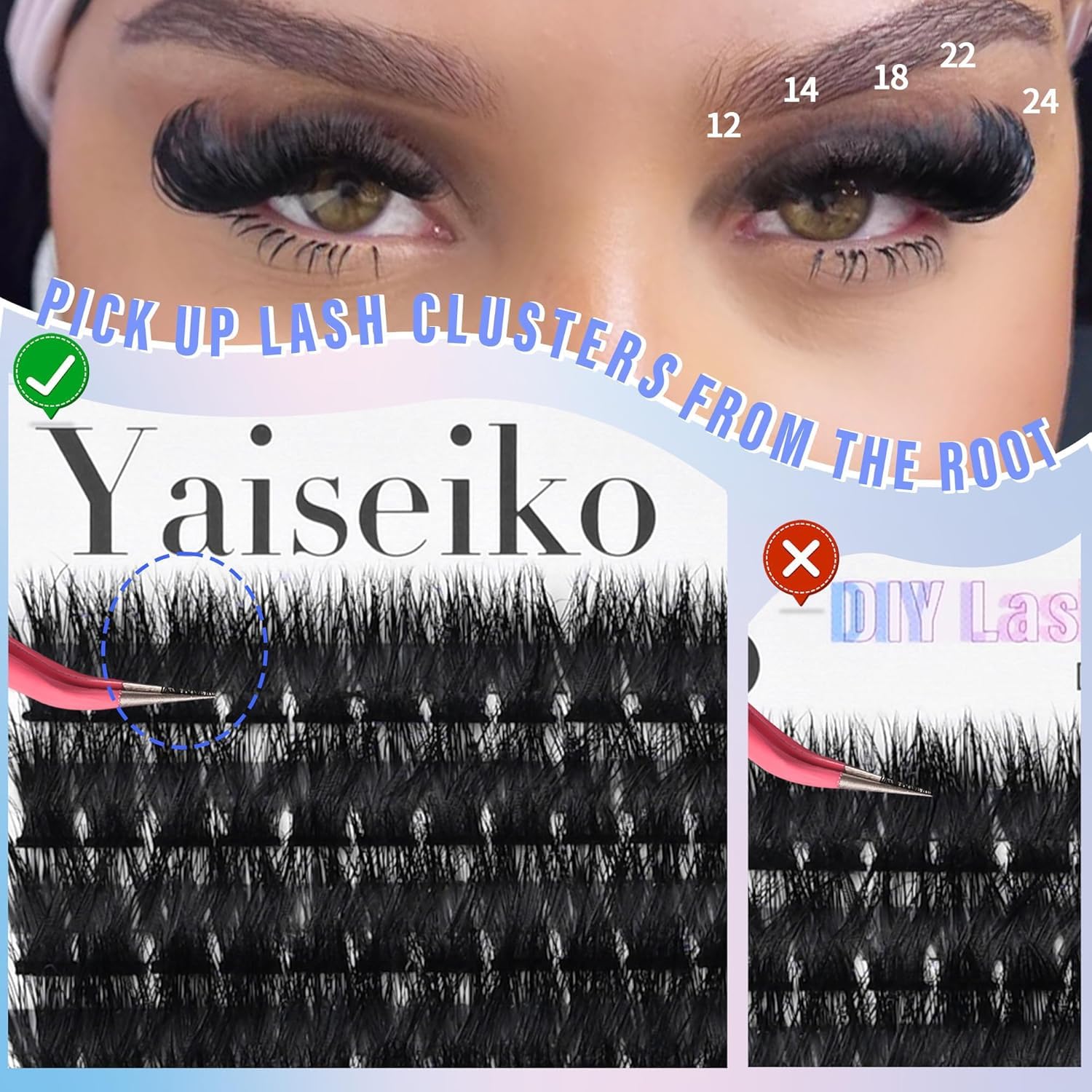 Yaiseiko pestañas negro mate con acabado natural