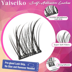 Yaiseiko pestañas prepegadas en grupos de 10-16 mm para estilos versátiles.