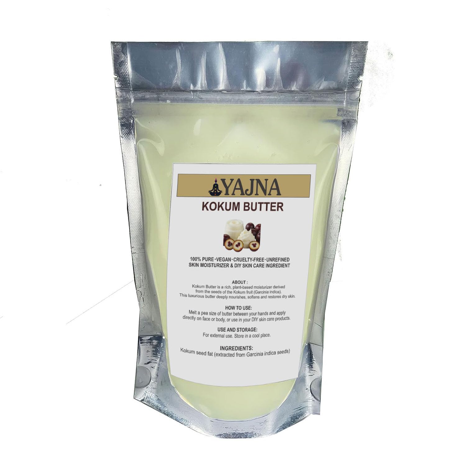 Yajna Manteca de Kokum orgánica marfil 115 g: hidrata la piel naturalmente.