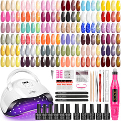 YALSYINY gel nail polish kit with UV lamp for at-home manicures