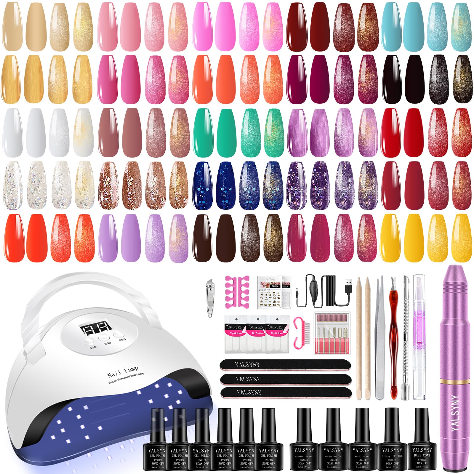 YALSYNY kit esmalte gel con luz UV para secado rápido en casa.