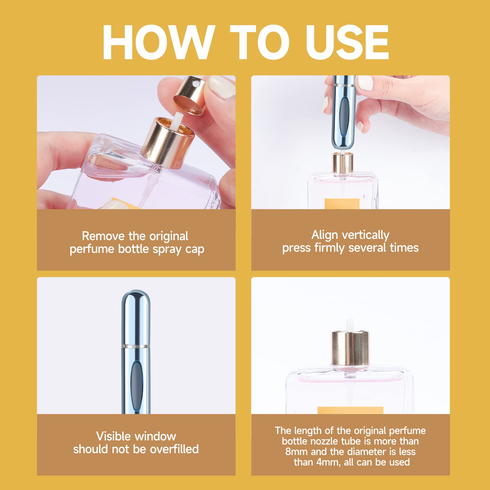 Yamadura conjunto atomizadores perfume 5ml, perfecto para compartir en viaje.