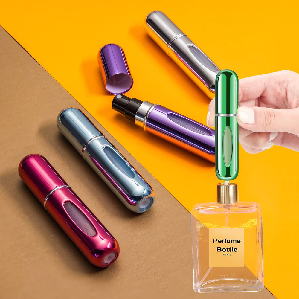 Yamadura dispensador perfume rellenable 5ml, compacto para viaje diario.