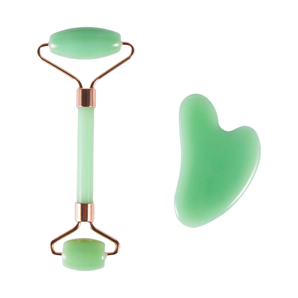 Rodillo de jade Yamhoho para revitalizar la piel y reducir la hinchazon matutina.
