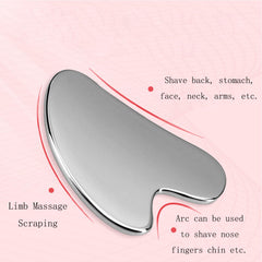 Mango ergonómico de YAMHOHO guasha facial acero inoxidable para agarre cómodo.