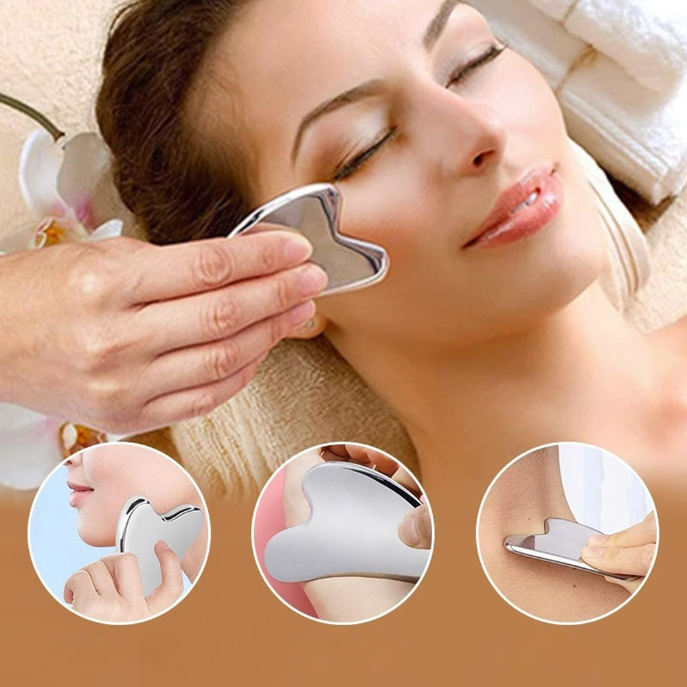 Uso con aceites faciales de YAMHOHO guasha facial acero inoxidable.