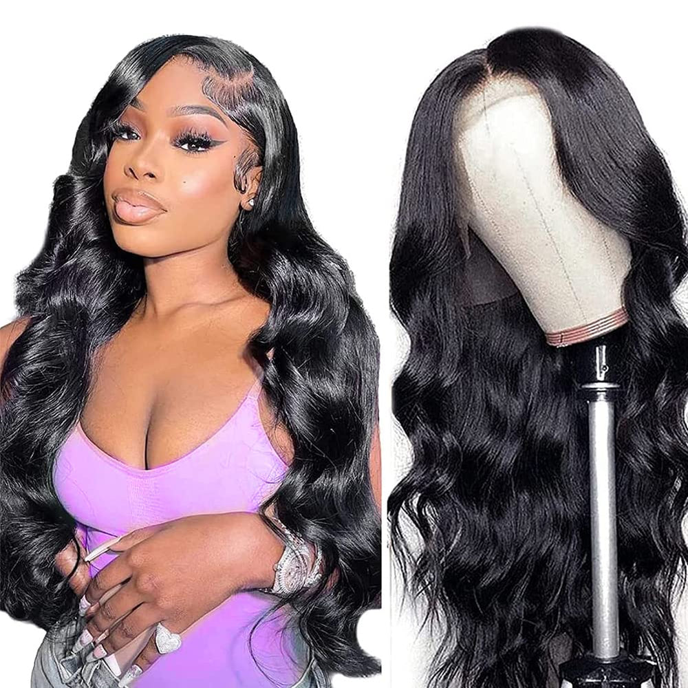 Peluca Yamikk de pelo humano con cabello ondulado y frontal de encaje para aspecto natural.