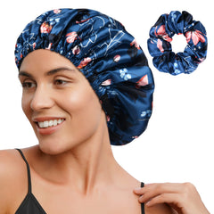 Yanibest bonete de satén ajustable, doble capa, protección suave para dormir