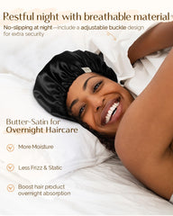 Yanibest bonete de satén para dormir blanco: protege el cabello y facilita el peinado matutino