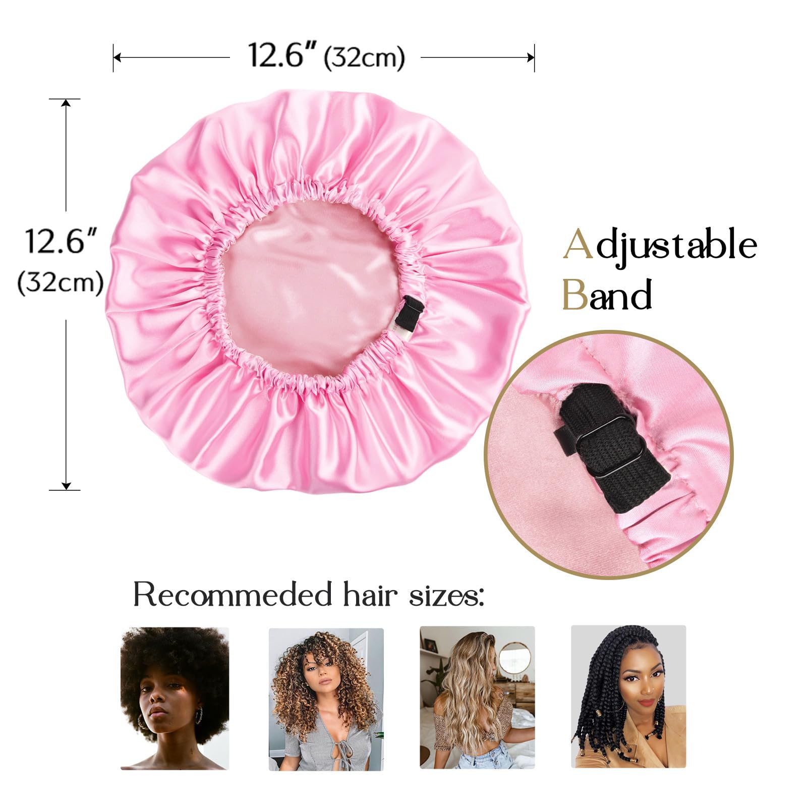 Yanibest bonete satén talla única, compatible con múltiples tipos de cabello.