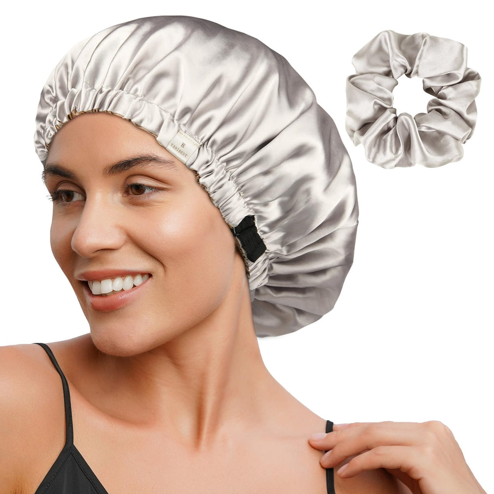 Yanibest Bonete satin doble capa para dormir reduce fricción.