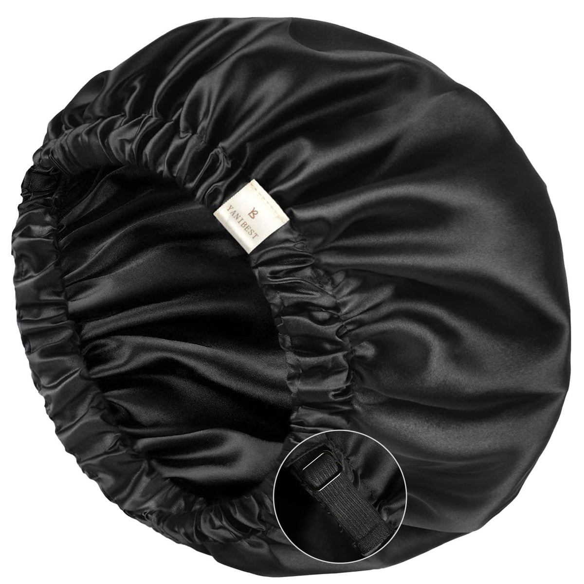 YANIBEST Bonete satín para dormir con doble capa y ajuste cómodo.