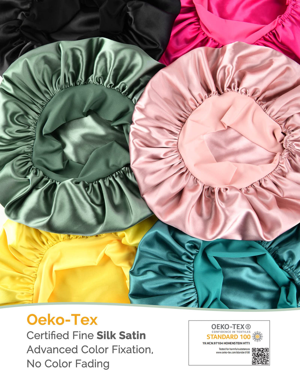 YANIBEST bonete satin para pelo natural y rizos, evita fricción.