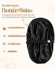 YANIBEST Bonete satín protege el cabello de la fricción y estática durante la noche.