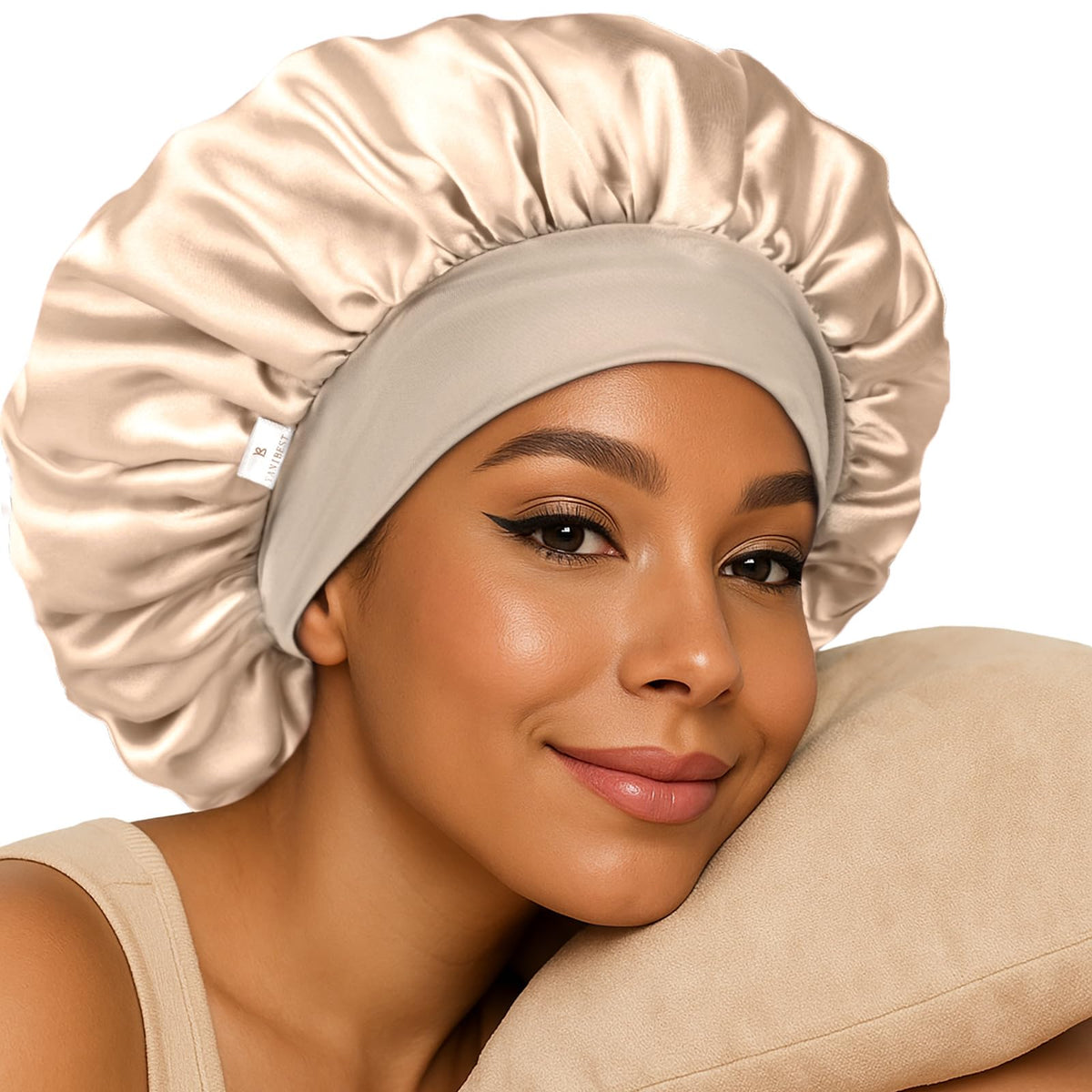 YANIBEST bonete de seda, doble capa para dormir, protege el cabello mientras descansas.