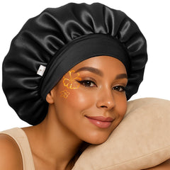 Gorro de seda Yanibest, doble capa para dormir, protege el cabello y reduce la fricción nocturna.