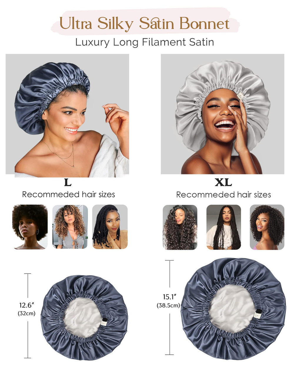 Gorrito satén YANIBEST disponible en varios colores para combinar con tu estilo.