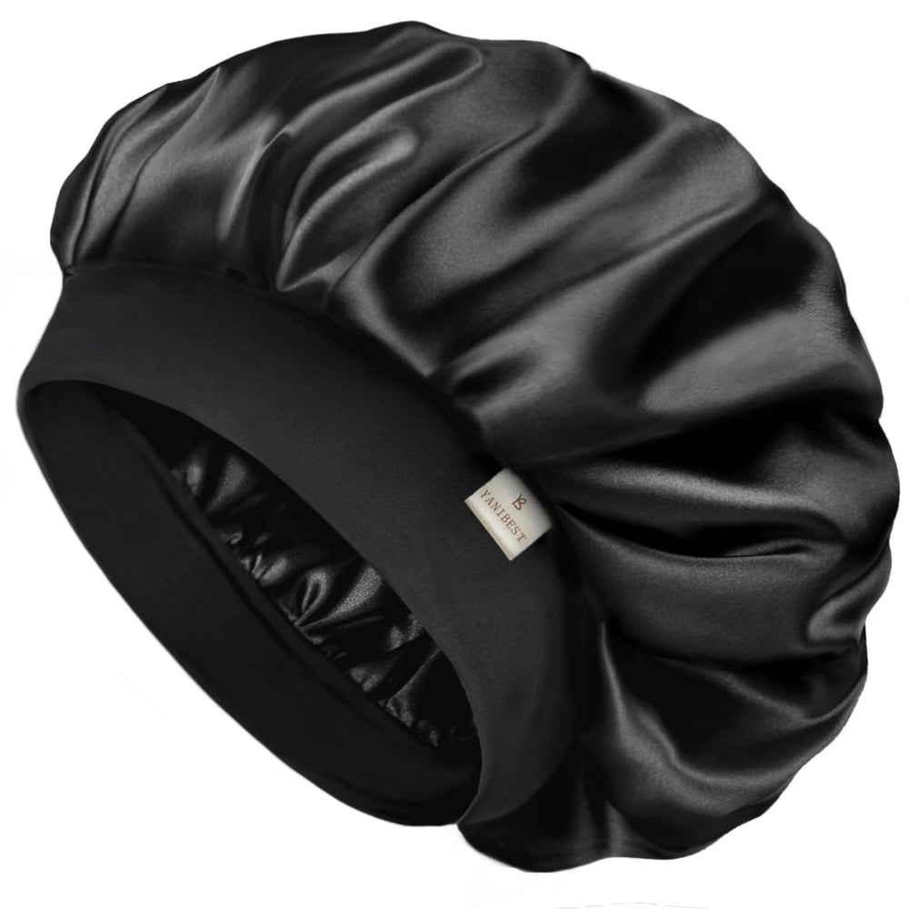 Gorro de satén YANIBEST para dormir con doble capa mantiene el cabello suave durante la noche.