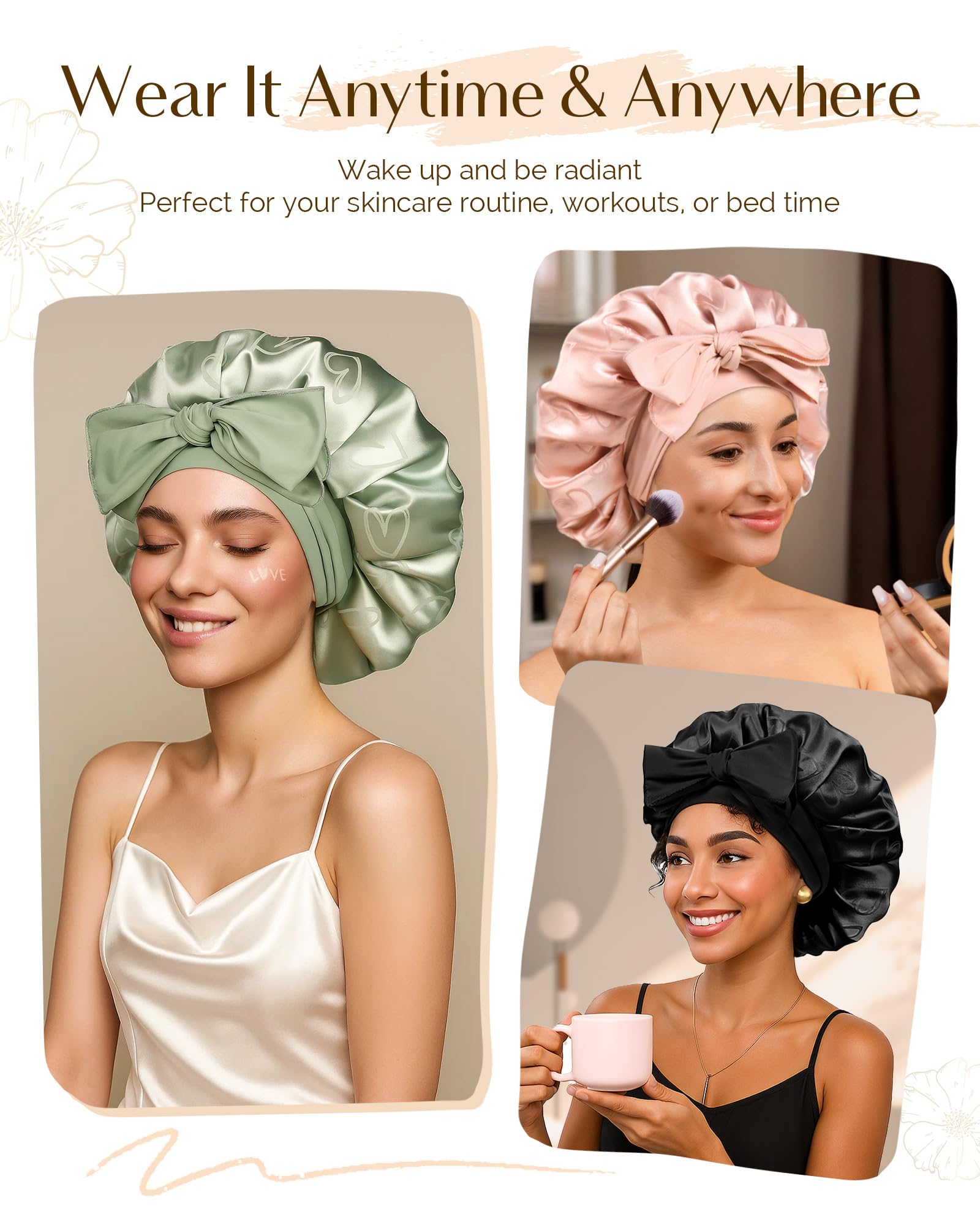 YANIBEST bonete sedoso protege el cabello con fricción mínima