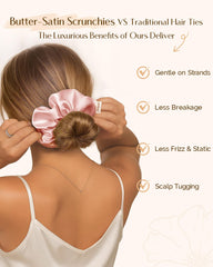 Yanibest satin scrunchies show gentle hold on hair for comfort