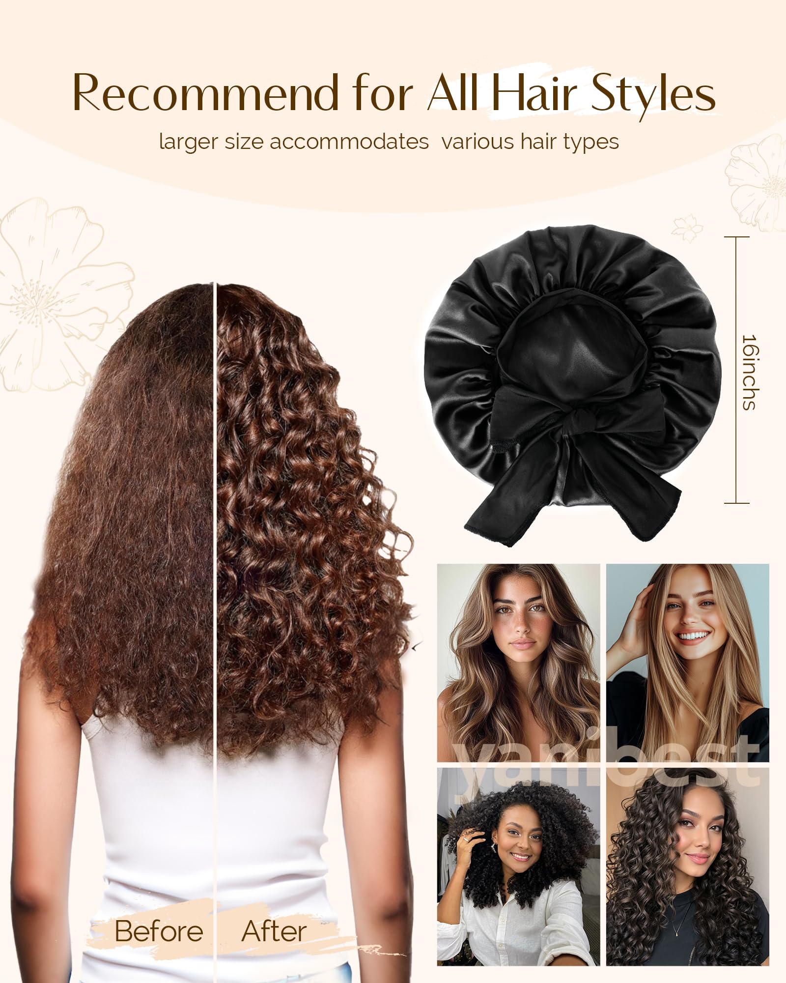 Yanibest uso versátil para cuidado nocturno facial y cabello.