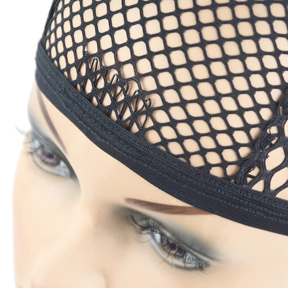 Gorra de peluca de malla elástica para trenzas tejidas, facilita peinados detallados.