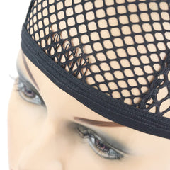 Gorra de peluca de malla elástica para trenzas tejidas, facilita peinados detallados.