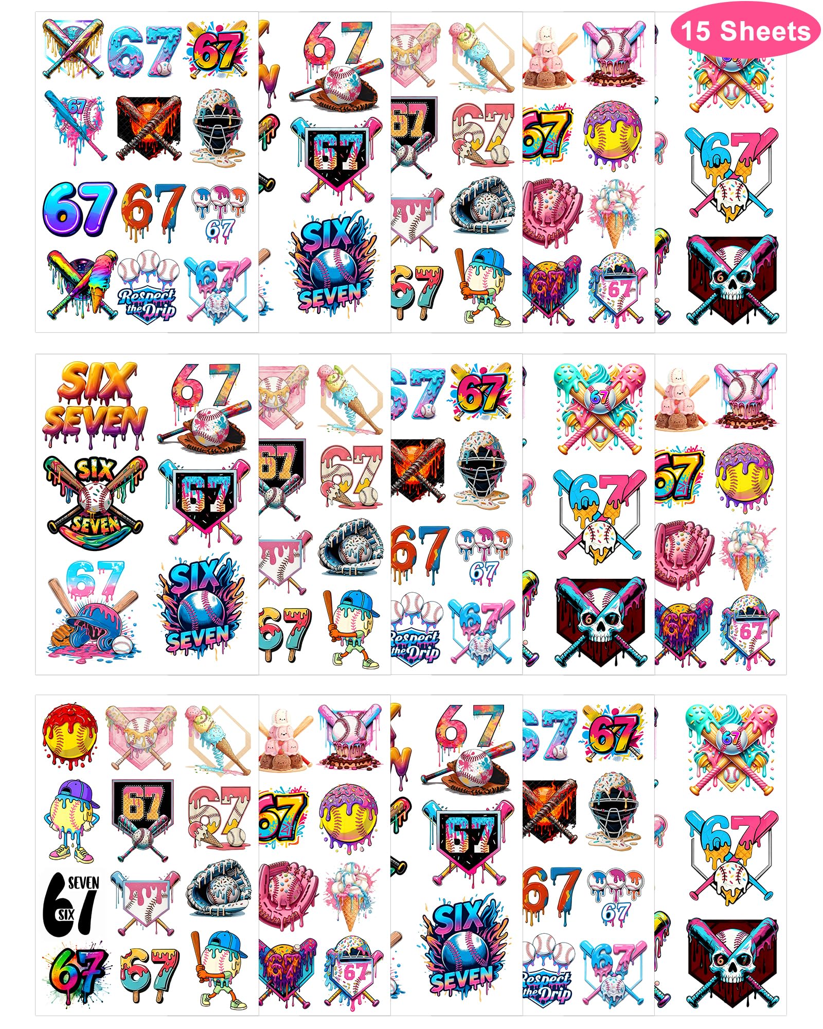 Tatuajes YanZonic drip helado para decoración de cumpleaños.