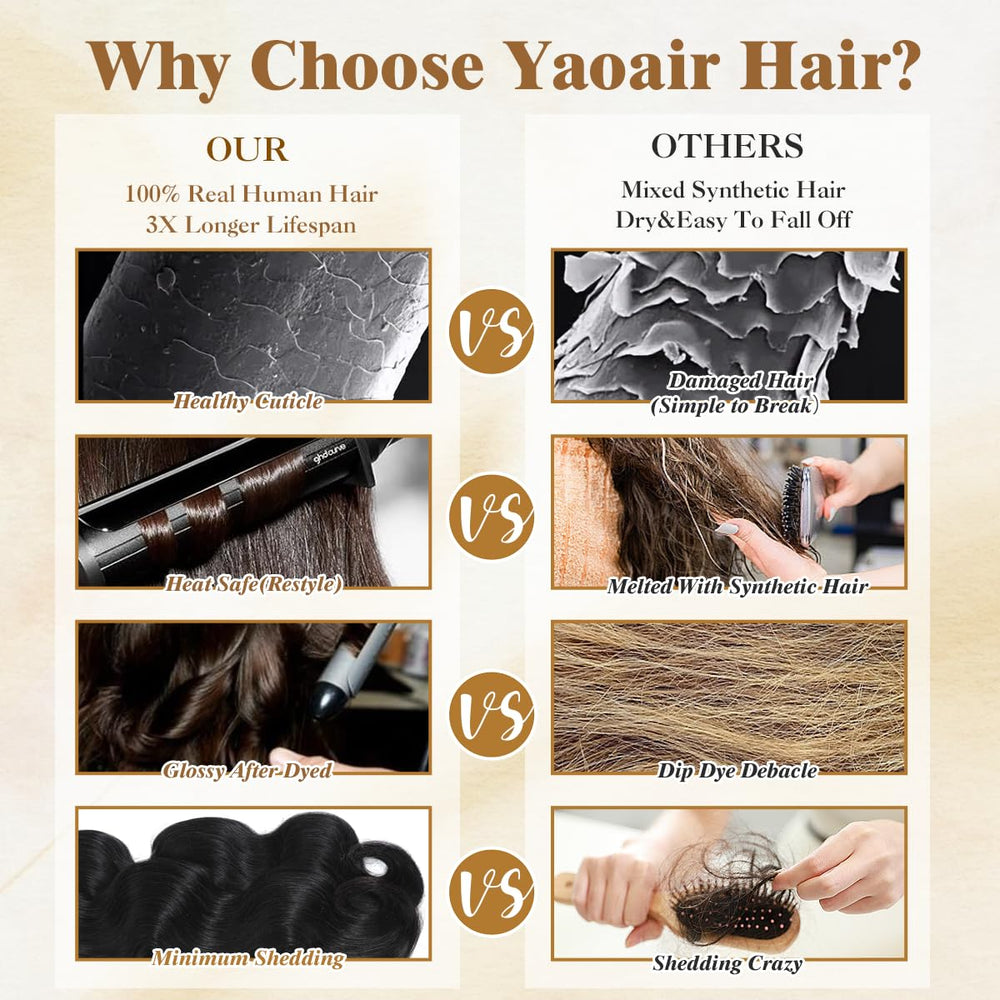 Yaoair instalación rápida de extensiones para un cambio de look inmediato.