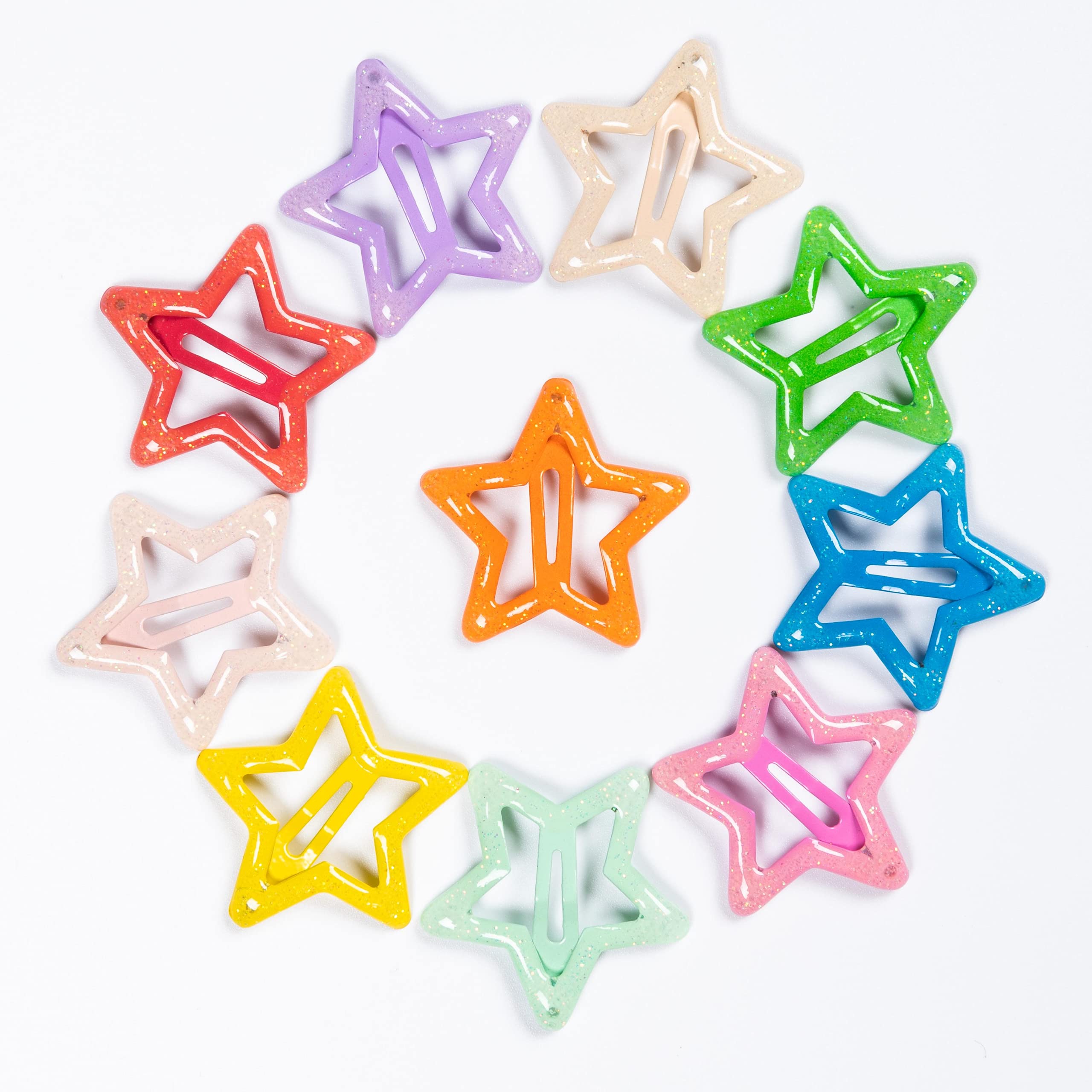 yaokua pinzas estrella metal multicolor, combinables con outfits de fiesta